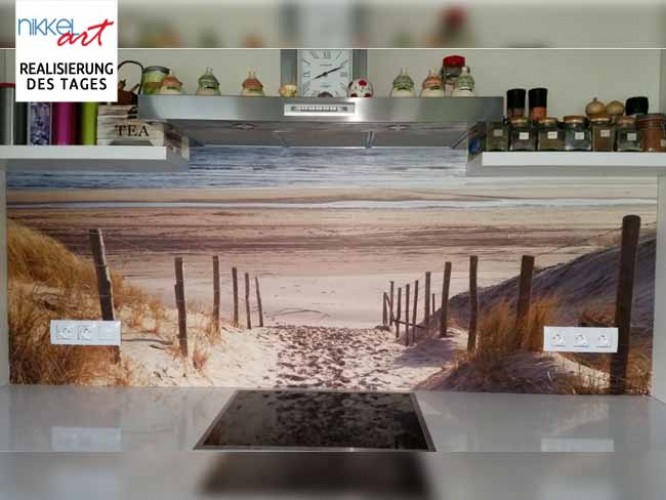 K&uuml;chenr&uuml;ckwand foto glas Nordsee Strand auf Langeoog